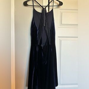 Navy velvet dress